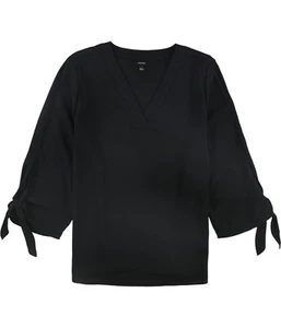 Alfani Womens Tie-Sleeve Pullover Blouse, Black, Large - Picture 1 of 1