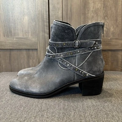 Nuevo sin caja Lucky Brand 7.5 Callam Tachonado Correa Botín Cuero Tobillo Botas occidentales Foto 1 de 4