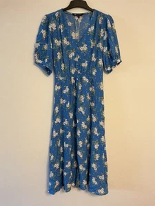 Crew Clothing Lola Blue Floral Dress Size 12 BNWT - Picture 1 of 4