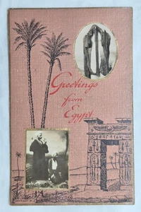 1918 RPPC "ÄGYPTEN aus Gruß" ZENSIERTE POSTKARTE NORMANNISCH NACH ENGLAND - Bild 1 von 3