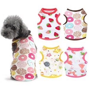 4 Pack Dog Shirt for Puppy Small Dogs Cat T Shirts Cartoon Print Cotton Sleev... - Picture 1 of 6