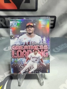 2025 Bowman Chrome Greatness Loading Insert Christian Moore Los Angeles Angels - Picture 1 of 2