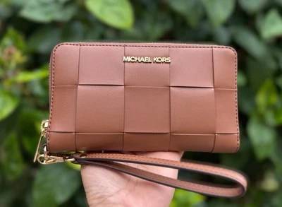 MICHAEL KORS JET SET VIAJE MULTIFUNCIÓN LG TELÉFONO CARTERA EQUIPAJE TEJIDO Foto 1 de 4