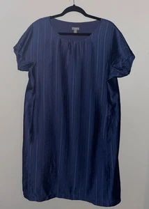 J Jill Womens Casual Lined Tencel Nylon Blue Shift Dress Pockets Size Medium M - Picture 1 of 11