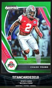 Chase Young 2021 Panini Prizm Draft Green Prizm Ohio State Buckeyes #99 - Picture 1 of 2