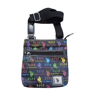 USPA US POLO ASSN Bandolera Correa Ajustable Bolso de Mano Negro Rosa Azul Cremallera Bolsillos Cerrados  - Imagen 1 de 4