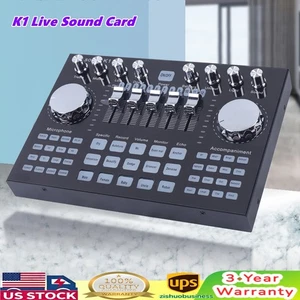 Voice Changer Digital Live Sound Card For Live Streaming Audio Mixer Broadcast - Picture 1 of 11