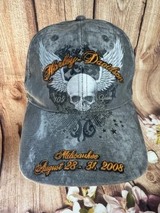 Sombrero Harley-Davidson 105 aniversario Milwaukee gris 2008 talla única nuevo sin etiquetas - Imagen 1 de 10