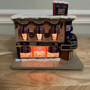 Vintage Hawthorne Village New York Giants NFL Lighted Christmas Restaurant 2003 - Picture 1 of 20
