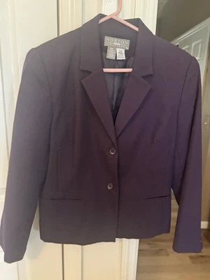 Norton McNaughton 100% pure new wool blazer in a dark purple color. - Image 1 of 4