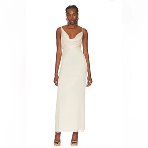 Neu mit Etikett Nadiah Kleid elfenbeinfarben REVOLVE NEU klein Maxi Seide creme Braut Hochzeit formell - Bild 1 von 14