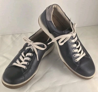 Zapato Tenis ECCO Para Mujer 8.5/EU 39 Chase Cuero Azul Marino Caminar Arco de Apoyo Foto 1 de 4