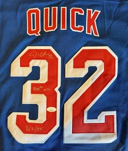 NEW YORK RANGERS JONATHAN QUICK SIGNED JERSEY WITH 400 WIN INSCRIPTION JSA CERT - Picture 1 of 3