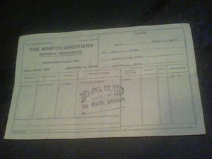 1948 The Martin Brothers General Insurance Ashtabula, Ohio, Mabel L. Akens ed4 - Imagen 1 de 3