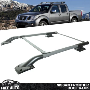 Fits 05-22 Nissan Frontier Cross Bar OE Style Roof Rack Rail Black Cap - Picture 1 of 8