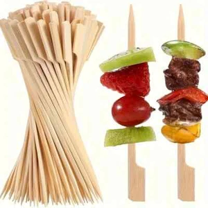 Juego de brochetas de bambú para barbacoa paleta de madera desechable elige tamaño 10 cm - Imagen 1 de 8