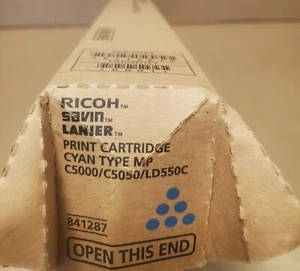 Genuine Ricoh Savin Lanier 841287 841-287 MP C5000 C5050 LD550C Cyan Free Ship - Picture 1 of 3