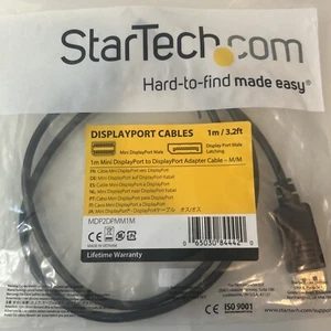 MDP2DPMM1M Startech Adaptor 1m Mini DisplayPort to DisplayPort Adaptor Cable - Picture 1 of 2