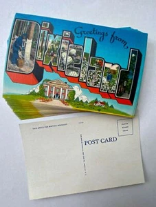25 Original DIXIELAND Large Letter LINEN POSTCARDS ca1940s. Mint Condition! - Picture 1 of 1