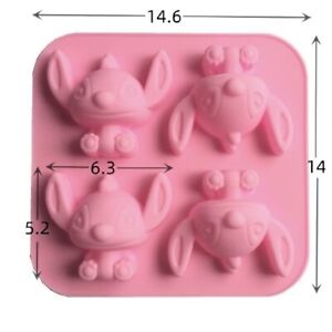 4 Stitch Silicone Mould Baking Chocolate Ice Cube Candy Wax Melts BPA