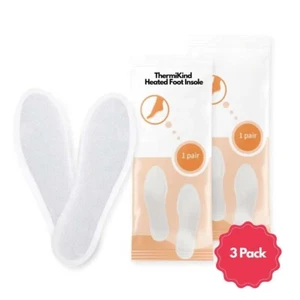 ThermiKind Heated Comfort Insoles 10 Hour Herbal Foot Warmers | Shoe Inserts - Picture 1 of 4