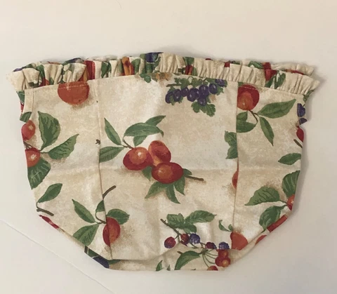 Longaberger Measuring Basket Fabric Liner 7" Fruit Melody, Set of 2, Retired New Cover