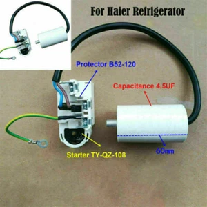 Starter+Compressor Relay Protector+Capacitor Replacement for Haier Refrigerator - Picture 1 of 5