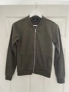 Ladies Primark khaki zip up jersey jacket size 6 - Picture 1 of 7