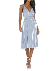 Song Of Style Cyrus Midi Dress in Clearwater Blue Size Small - Picture 1 of 12