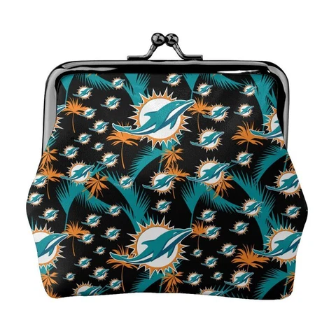 Miami Dolphins Leather Coin Purse Change Purse Hawaii Printed Lady Wallet Cover