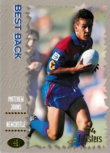 1994 Newcastle Knights NRL Dynamic Best Back Card - Matthew Johns - Picture 1 of 3
