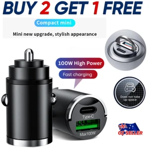 Car Phone Fast Charger 3.1A Type C A USB Fast Charging Mini Adapter 12-24V - Picture 1 of 22