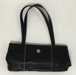 Bolso de Hombro Cartera Guijarro Suave 100% Cuero Rectángulo Clásico Negro Dinero Antiguo - Imagen 1 de 15