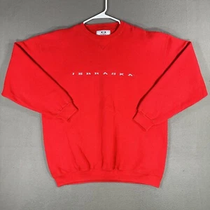 Vintage Nebraska Cornhuskers Sweatshirt Mens XL Red Embroidered Crew Neck READ - Picture 1 of 13