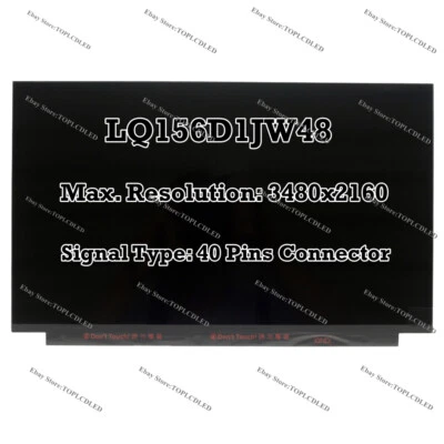 15.6" UHD 4K 3840x2160 LCD Screen LED Panel Display LQ156D1JW48 0YTK73 - Image 1 of 4