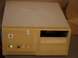 AT CASE with PSU retro desktop beige 90s retro MHz LCD - Picture 1 of 12