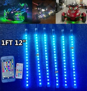 JHB 6PCS 1FT Remote APP Dream CHASING FLOW Sandtoy ATV UTV RZR LED Strips Lights - Picture 1 of 18