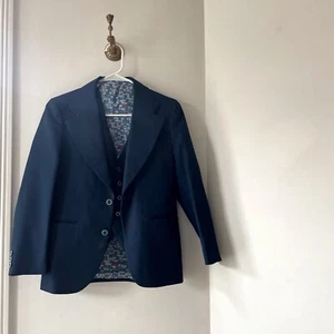 Vintage Mr. Chips Navy Blue Blazer & Vest | Kids Size 14 - Picture 1 of 11