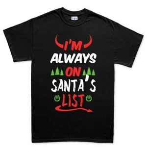 Lista Regalo Babbo Natale Nuovo Riempimento Calza Natale Uomo T Shirt Maglietta - Foto 1 di 6