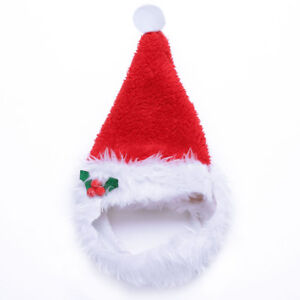 Dog Cat Christmas Santa Hat Pet  Xmas Holiday Costume Red Funny Head Accessories