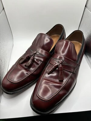 ALLEN EDMONDS Biscayne Vintage Años 80 Borla Estilo Mocasín Zapatos 12 Borgoña Sin Cordones Foto 1 de 4