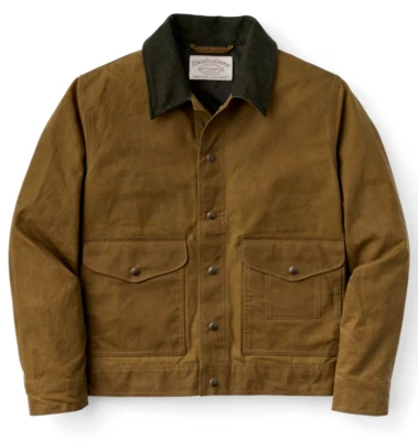 Filson Tin Cloth Work Jacket 20232885 Dark Tan Khaki Waxed Oil Finish Lined CC - Image 1 of 4