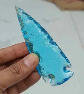 Punta de lanza de obsidiana acuática punta de flecha grande cristal para curación y joyería - Imagen 1 de 7