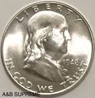 1948 D Franklin Half Dollar "Full Bell Lines" Gem Bu Uncirculated 90% Silver