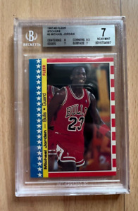 Michael Jordan Card ~ 1987-88 Fleer Stickers #2 ~ BGS 7 ~ CHECK PICTURES