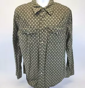 Clavin Klein Mens Olive Green Long Sleeve Button Up CK Jeans Large - Picture 1 of 3