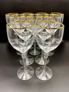 Lenox Monroe 24K Gold Trim 8 1/2" Water Goblets: Set of 10 - Great Condition - Picture 1 of 11