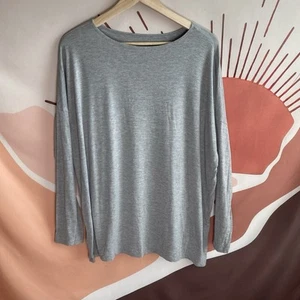 Quince Bamboo Jersey Maternity Long Sleeve Boxy Tee Shirt Top Size Small Gray - Picture 1 of 6