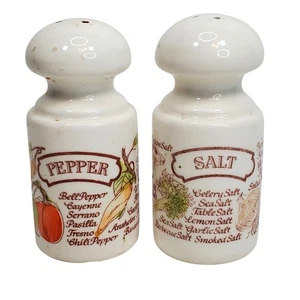 Vegetables Variety Salt & Pepper Shakers Porcelain White Vtg Avon 1980 - Picture 1 of 9