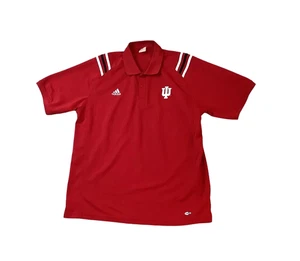 Adidas Climalite Indiana University Polo da golf ricamata uomo grande rossa - Foto 1 di 8